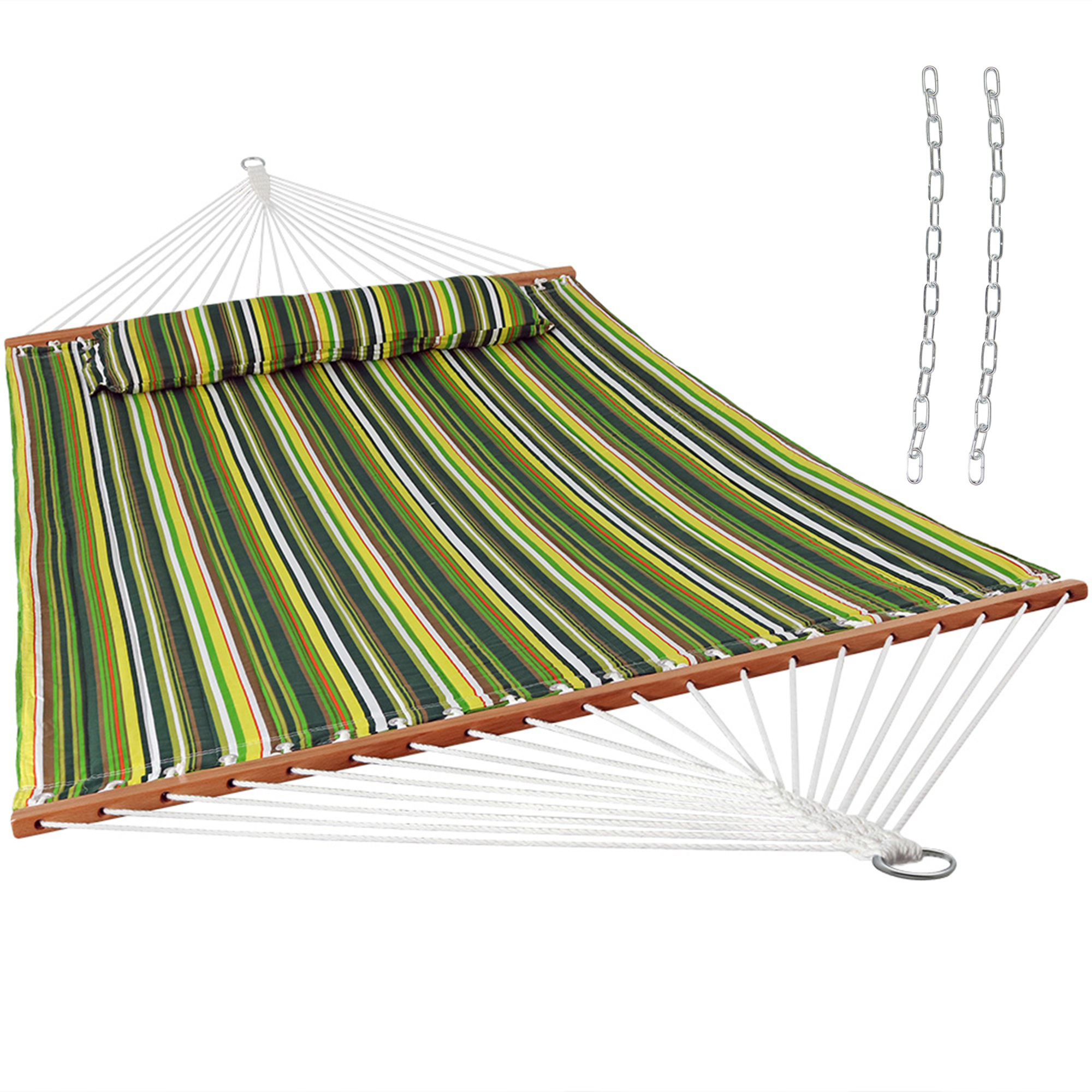 Sunnydaze Decor Quilted Hammock with Spreader Bar, Melon, Model# LY-QFH-MS